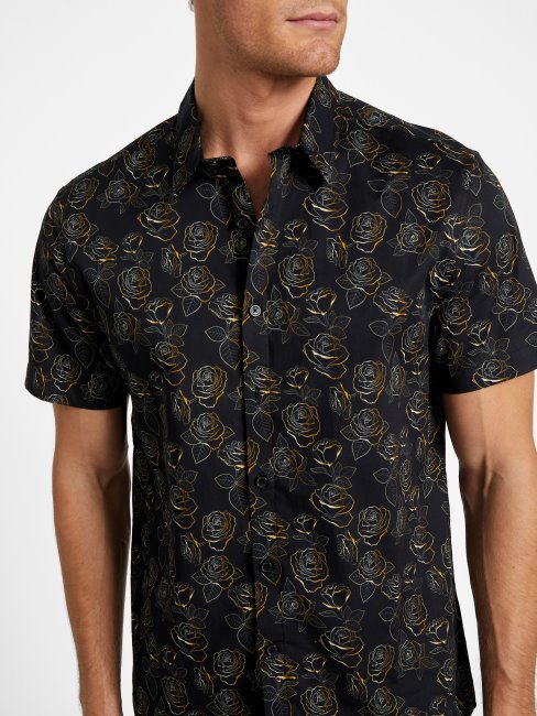 Chemise Guess Samwell Métallisée Noir De Jais