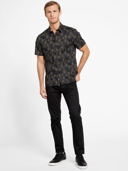 Chemise Guess Samwell Métallisée Noir De Jais