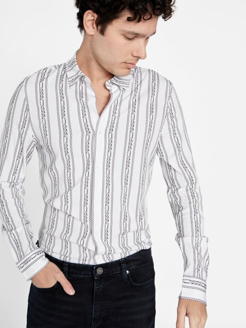 Guess Pure White Wiler Chain Chemise Graphique