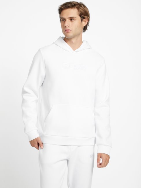 Sweat à Capuche Eco Harvey Logo Blanc Pur Guess