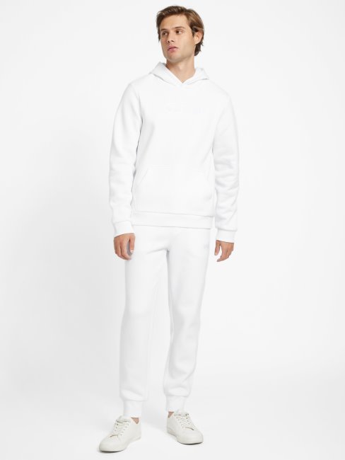 Sweat à Capuche Eco Harvey Logo Blanc Pur Guess