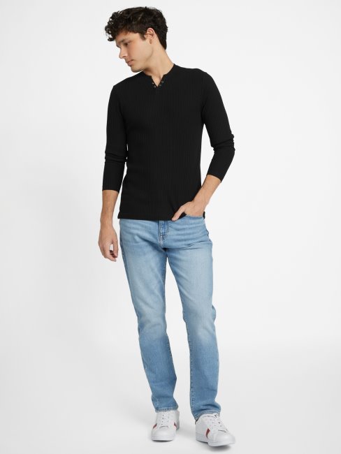 Guess Benny Chemise Fendue Noir De Jais