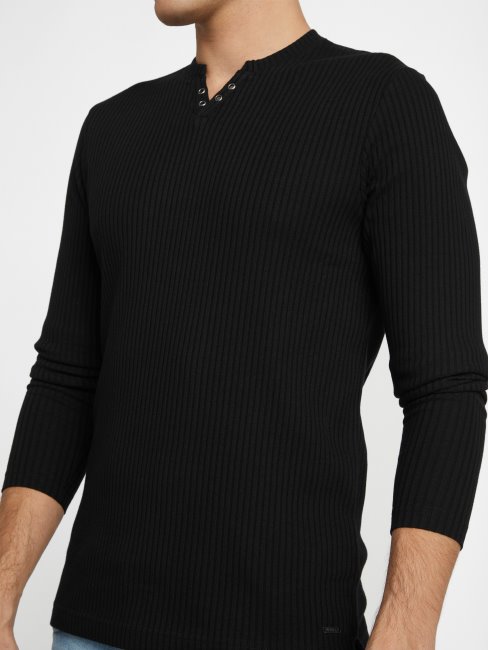 Guess Benny Chemise Fendue Noir De Jais