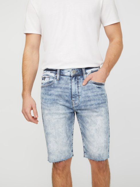 Clarke Short En Jean Droit Délavé Moyen Guess