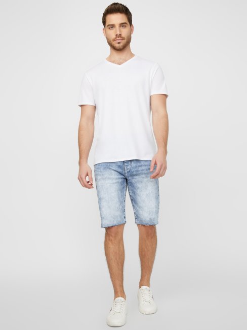 Clarke Short En Jean Droit Délavé Moyen Guess