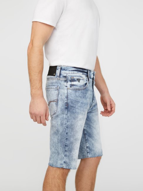 Clarke Short En Jean Droit Délavé Moyen Guess