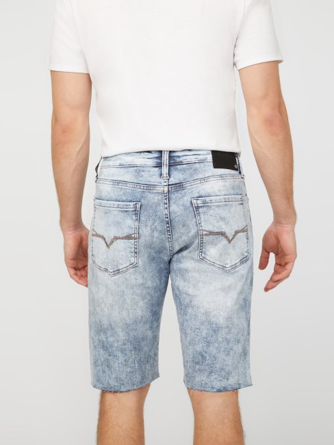 Clarke Short En Jean Droit Délavé Moyen Guess