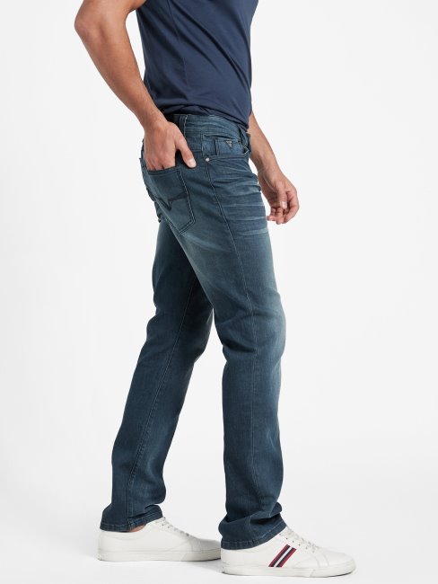 Jean Droit Slim Delmar Délavé Naturel Foncé Guess