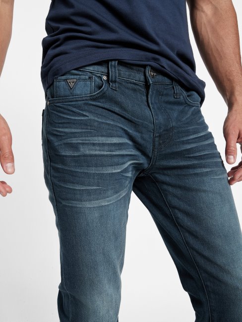 Jean Droit Slim Delmar Délavé Naturel Foncé Guess