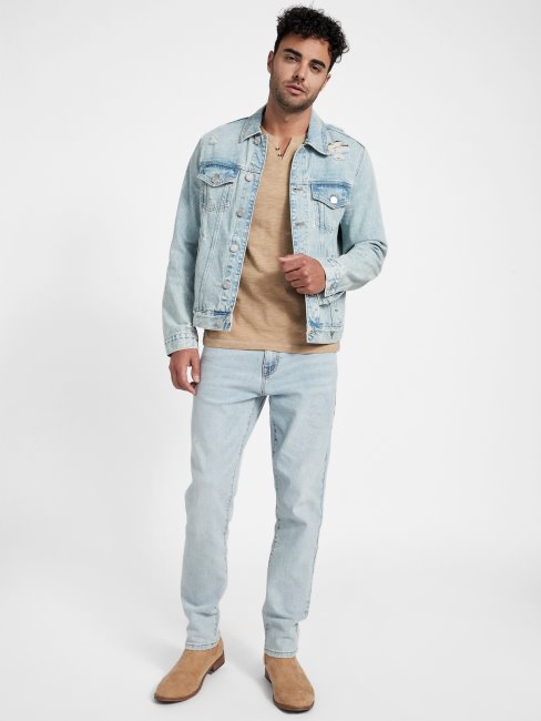 Jean Droit Guess Nicks Années 90 Délavé Clair