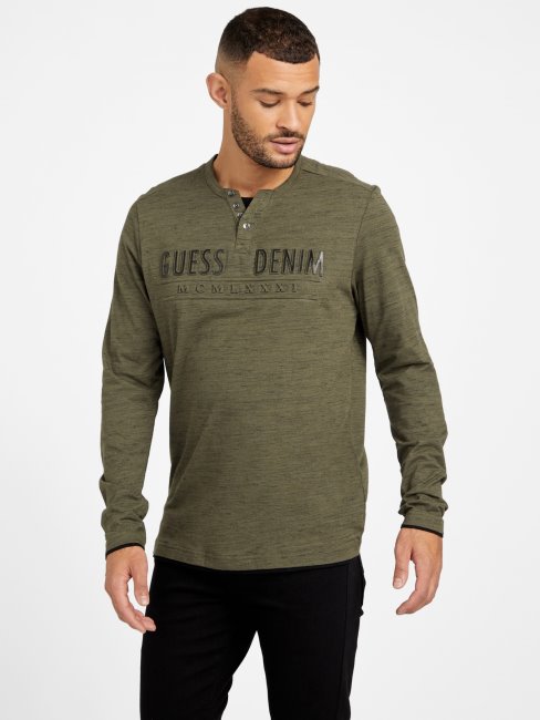 Edgar Chiné T-shirt à Manches Longues Guess Olive Morning Multi