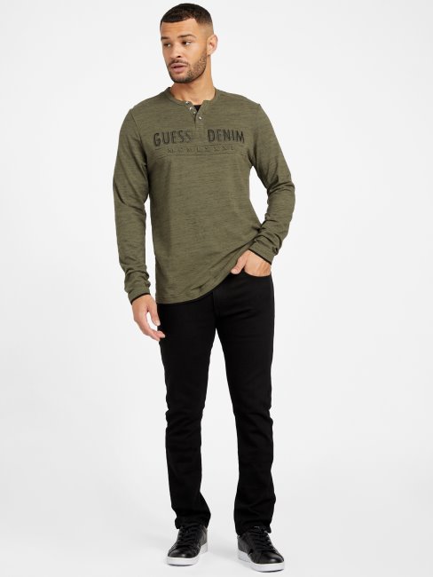 Edgar Chiné T-shirt à Manches Longues Guess Olive Morning Multi