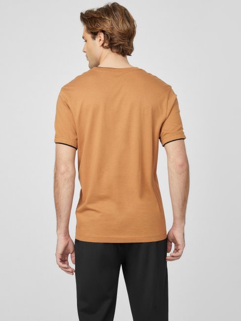 Tee Shirt Guess Armin à Col En V Marron Topaze