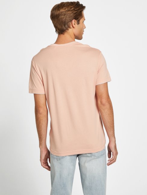 Tee Shirt Col V Armin Rose Poudré Guess