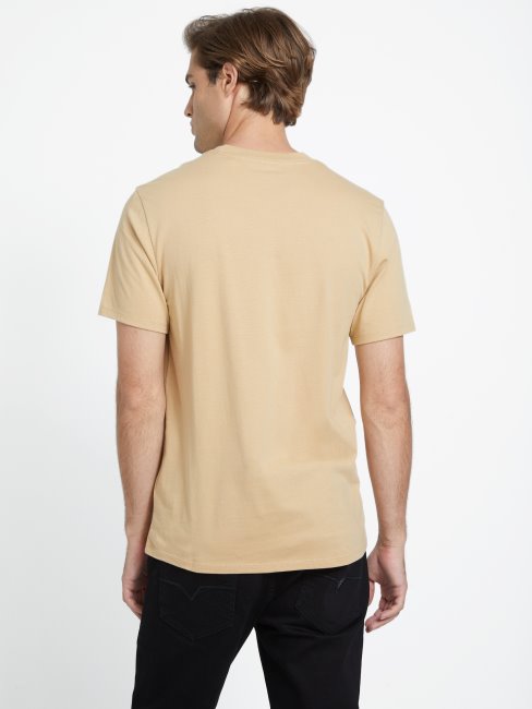 Tee Shirt Guess Ricky Logo Taupe Grillé
