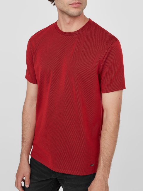 T-shirt Côtelé Russle Varsity Rouge Guess