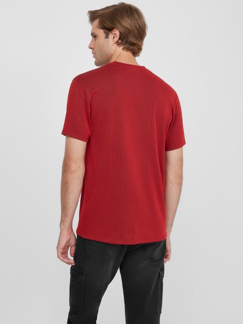 T-shirt Côtelé Russle Varsity Rouge Guess