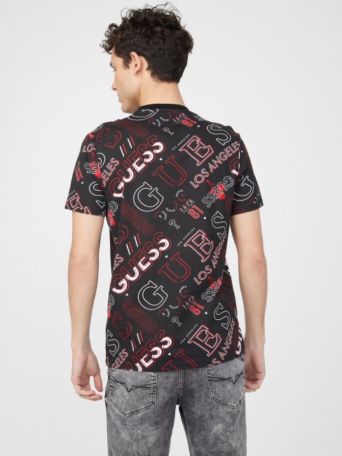 Tee Shirt Geordi Logo Guess Noir De Jais