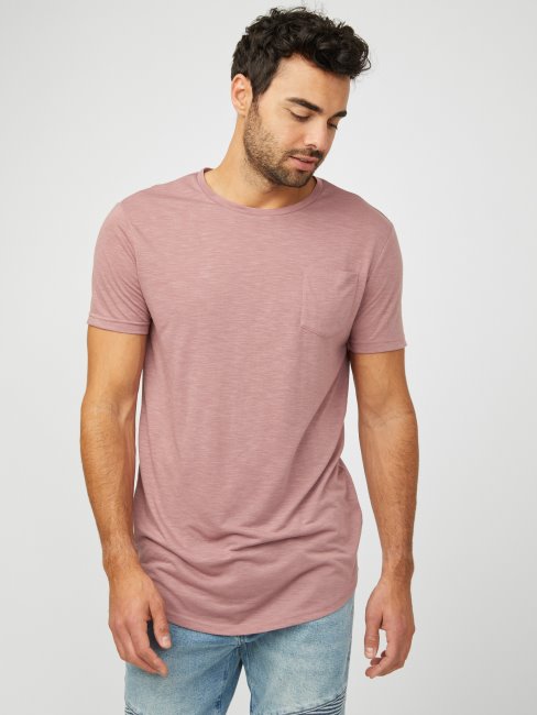 Tee Shirt Longline Violet Mauve Guess Vantor