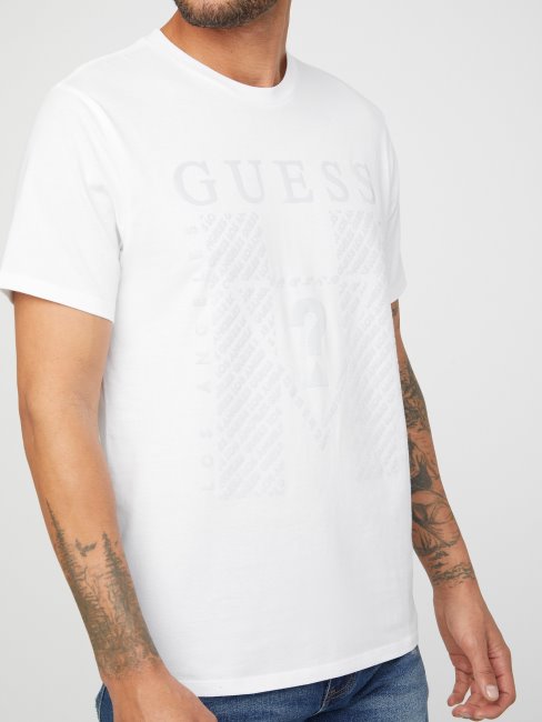 Tee Shirt Logo Kwes Blanc Pur Guess
