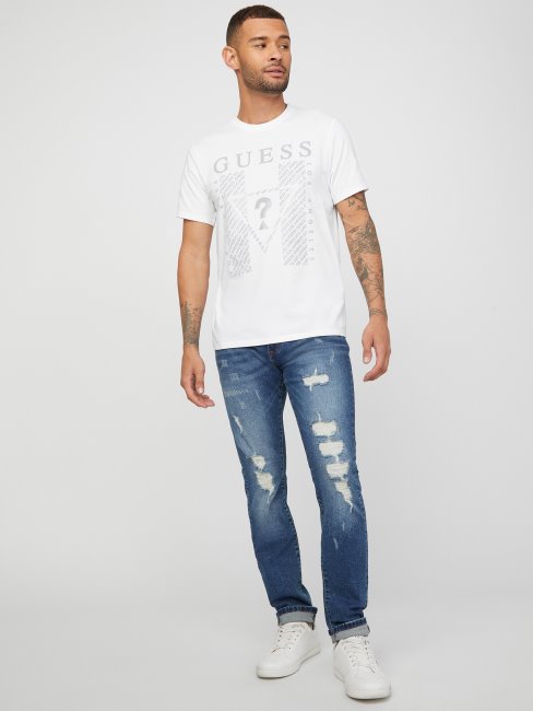 Tee Shirt Logo Kwes Blanc Pur Guess