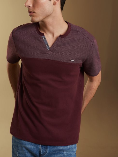 T-shirt Fendu à Blocs De Couleurs Turquoise/multicolore Adrian Guess