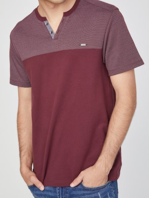 T-shirt Fendu à Blocs De Couleurs Turquoise/multicolore Adrian Guess