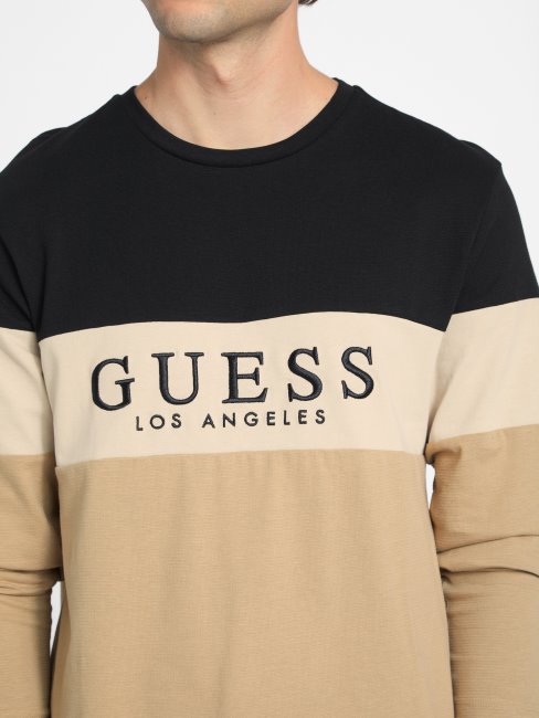 T-shirt à Manches Longues Alec Eco Taupe Grillé Guess