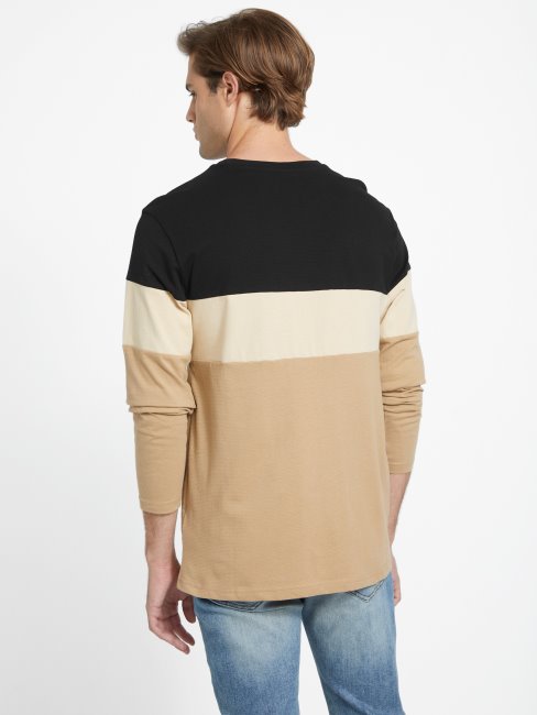 T-shirt à Manches Longues Alec Eco Taupe Grillé Guess