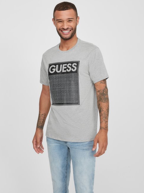 Ganas Logo Tee Guess Gris Clair Chiné