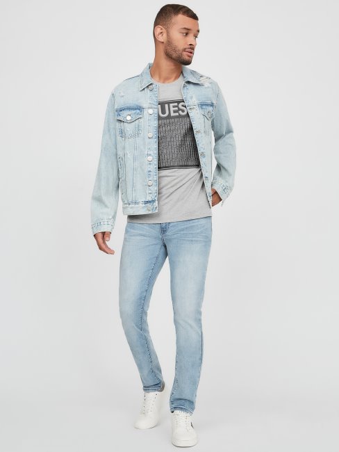 Ganas Logo Tee Guess Gris Clair Chiné