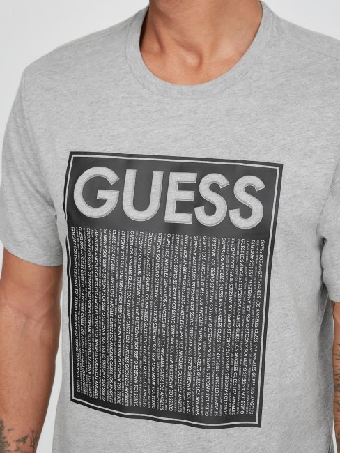 Ganas Logo Tee Guess Gris Clair Chiné