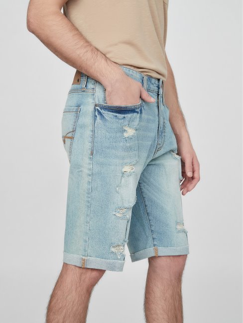 Short En Jean Guess Abby Légèrement Délavé