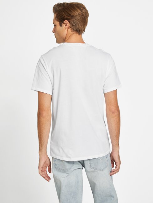 T-shirt à Col Rond Guess Roqueford Blanc Pur