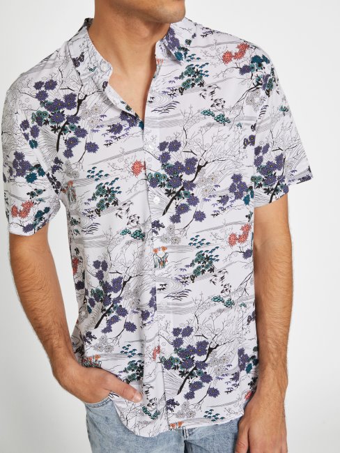 Tee Shirt Guess Eco Kai Forest Blanc Pur