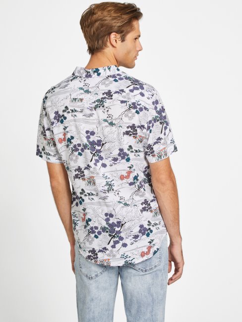 Tee Shirt Guess Eco Kai Forest Blanc Pur