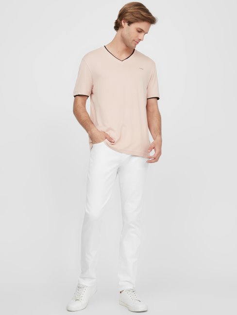 Tee Shirt Armin à Col En V Guess Vapor Rose