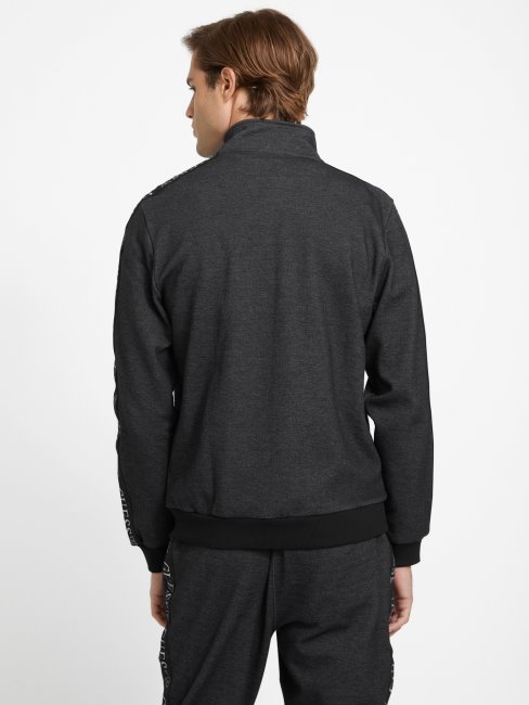 Blouson Zippé à Logo Guess Andrew Noir Oxyde