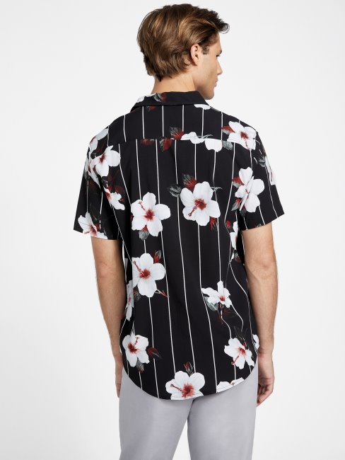 Chemise Imprimée Rai Noir Jet Guess