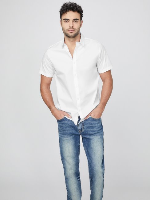 Chemise Darrow Regular Manches Courtes Guess Blanc Pur