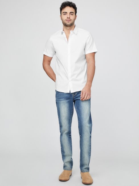 Chemise Darrow Regular Manches Courtes Guess Blanc Pur