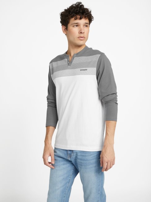 T-shirt à Manches Longues à Blocs De Couleurs Multicolores Pure White Lennox