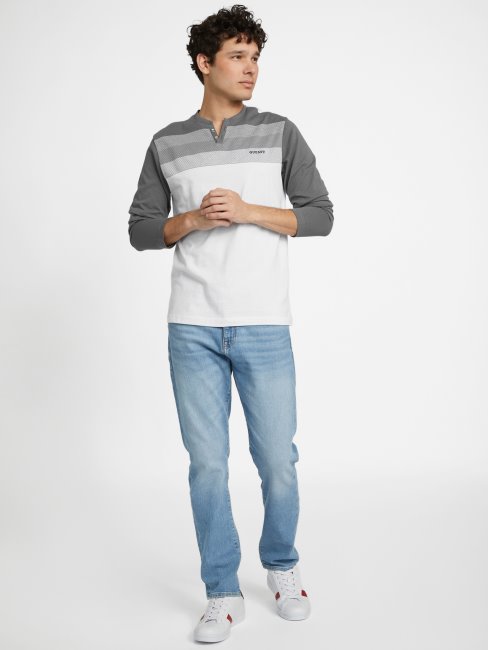 T-shirt à Manches Longues à Blocs De Couleurs Multicolores Pure White Lennox