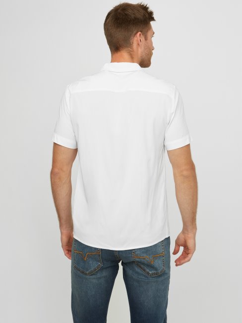 Tee Shirt Kent Logo Guess Blanc Pur