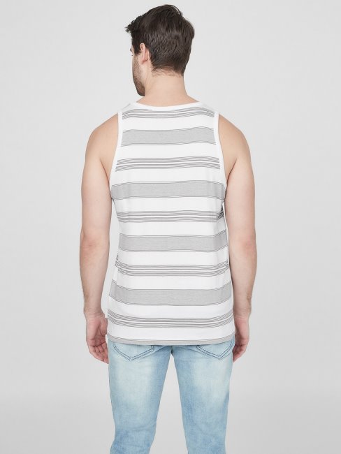 Débardeur Blanc Pur à Rayures Neige Guess