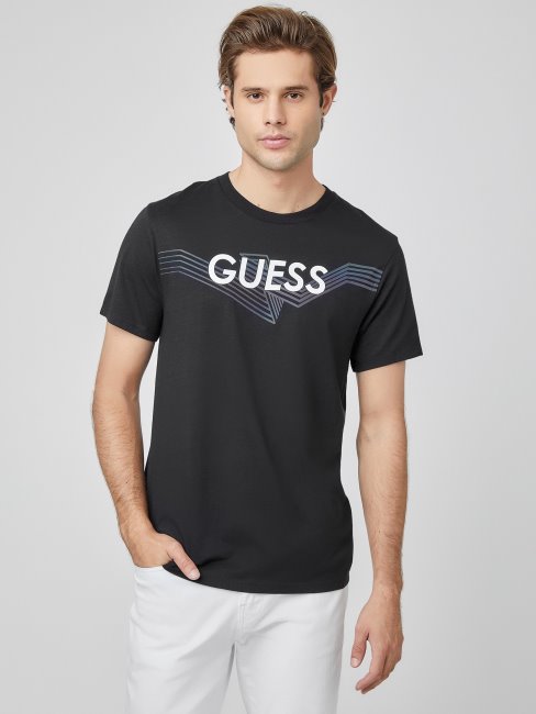 Tee Shirt Lomey Logo Noir Jet Guess