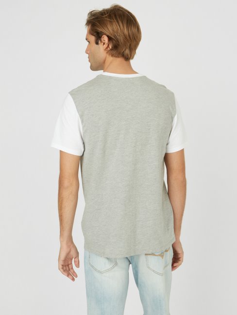 T-shirt à Logo Color-block Davion Blanc Pur Guess