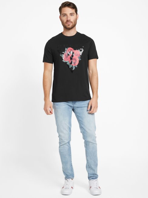 Eco Ammon Roses Tee Guess Noir De Jais