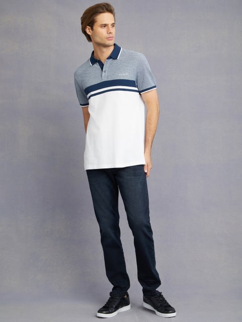Polo Eco Kai Color-block Guess Blanc Pur Multi