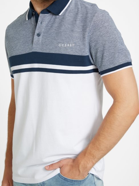 Polo Eco Kai Color-block Guess Blanc Pur Multi
